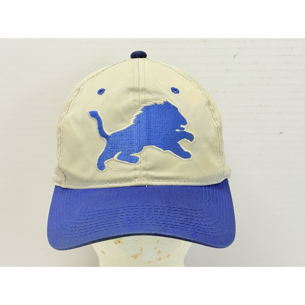 Sports Specialties Vintage Detroit Lions NFL Snapback Hat Khaki Blue 90s